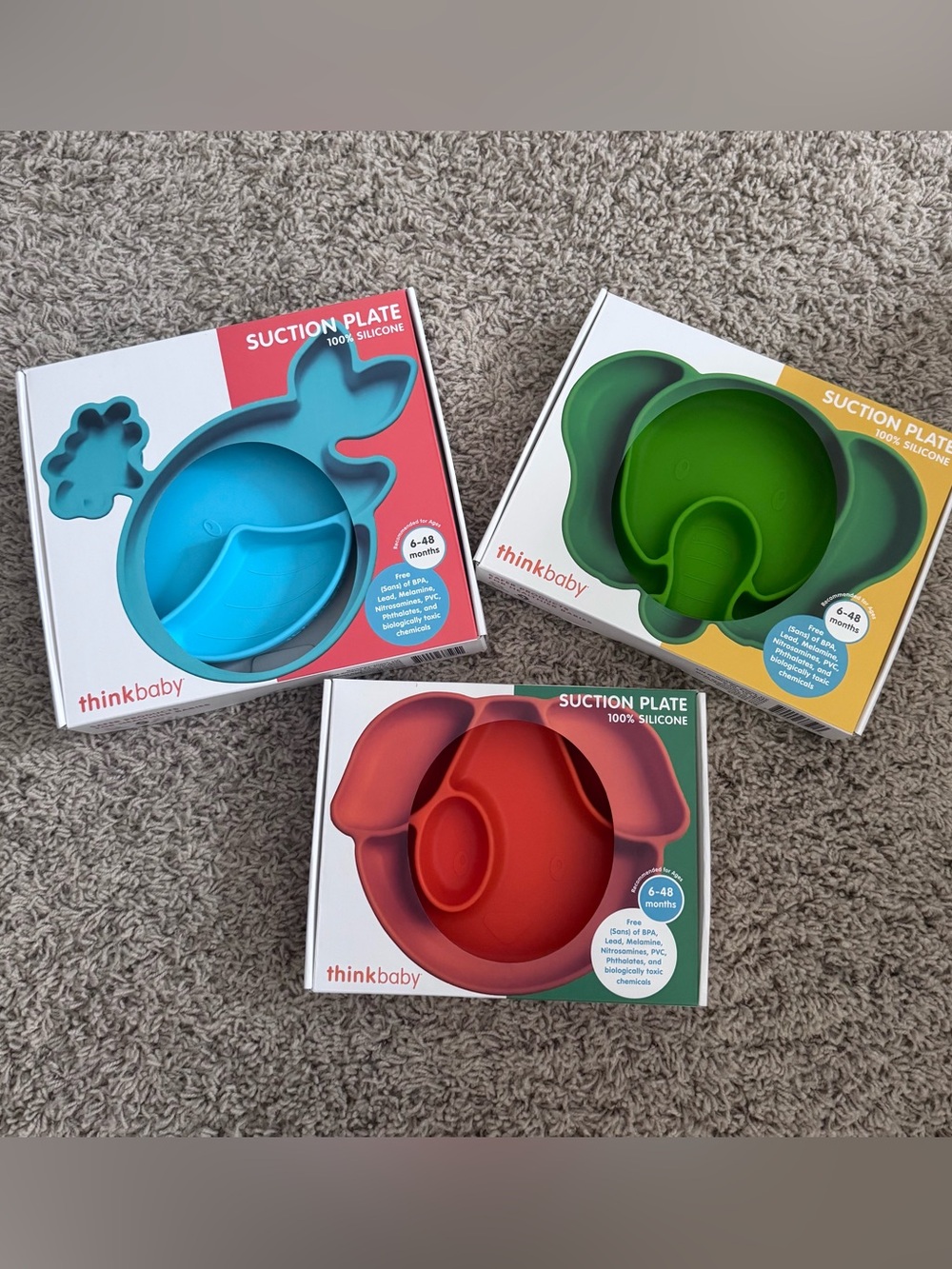 (3) Thinkbaby Suction Plates for 6-48 Months